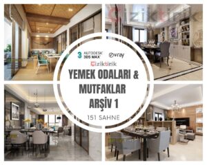 Yemek Odaları & Mutfaklar Arşiv 1 - Hazır 3DSMax Sahneleri