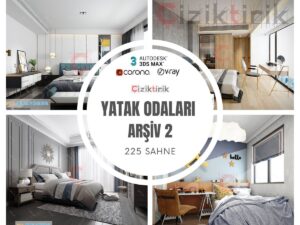 3 Yatak Odaları Arşiv 2 - Hazır 3DSMax Sahneleri