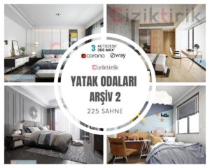 3 Yatak Odaları Arşiv 2 - Hazır 3DSMax Sahneleri
