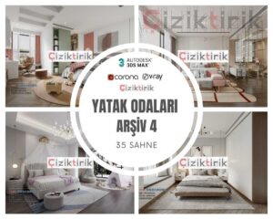 Yatak Odaları Arşiv 4 - Hazır 3DSMax Sahneleri